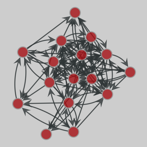 rhesus_monkey: Rhesus monkey grooming (1963). 16 nodes, 111 edges. https://networks.skewed.de/net/rhesus_monkey