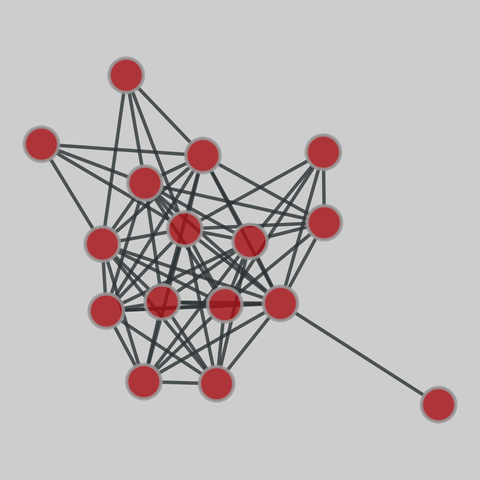 ambassador: Philippines Ambassador bombing (2000). 16 nodes, 69 edges. https://networks.skewed.de/net/ambassador#2000