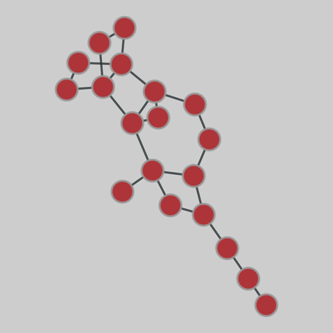 internet_top_pop: Internet topology (PoP level) (1969-2012). 19 nodes, 24 edges. https://networks.skewed.de/net/internet_top_pop#Aarnet