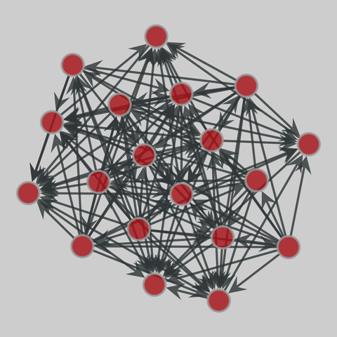 dom: Animal dominance archive (2022). 19 nodes, 132 edges. https://networks.skewed.de/net/dom#Samuels_1987