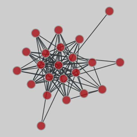 ego_social: Ego networks in social media (2012). 22 nodes, 108 edges. https://networks.skewed.de/net/ego_social#gplus_116899029375914044550
