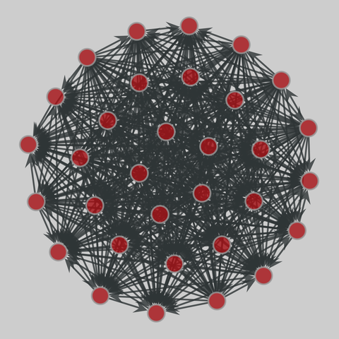 hens: White Leghorn hens (1946). 32 nodes, 496 edges. https://networks.skewed.de/net/hens