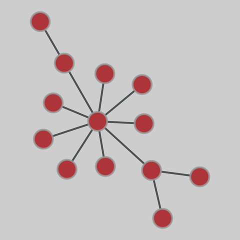 internet_top_pop: Internet topology (PoP level) (1969-2012). 13 nodes, 12 edges. https://networks.skewed.de/net/internet_top_pop#Kreonet