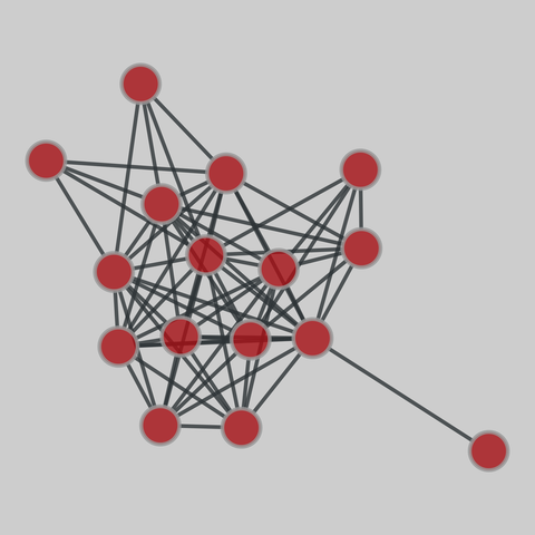 ambassador: Philippines Ambassador bombing (2000). 16 nodes, 69 edges. https://networks.skewed.de/net/ambassador#2000