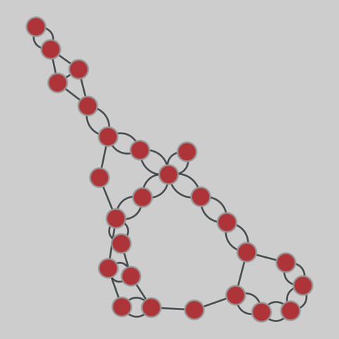 internet_top_pop: Internet topology (PoP level) (1969-2012). 26 nodes, 49 edges. https://networks.skewed.de/net/internet_top_pop#Sunet