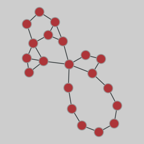internet_top_pop: Internet topology (PoP level) (1969-2012). 20 nodes, 26 edges. https://networks.skewed.de/net/internet_top_pop#Oxford