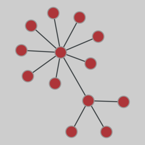 internet_top_pop: Internet topology (PoP level) (1969-2012). 13 nodes, 12 edges. https://networks.skewed.de/net/internet_top_pop#Cesnet1999